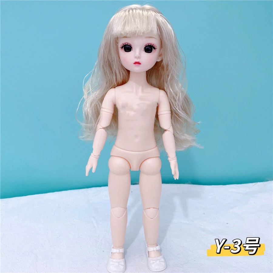 ตุ๊กตา 1/6 ตุ๊กตามังสวิรัติ 3D Eyes 30ซม.ทรงกลม20ข้อต่อNude ​ ตุ๊กตาหัว BJD อุปกรณ์เสริมสําหรับของเล่นเด็กผู้หญิงของขวัญวันเกิด