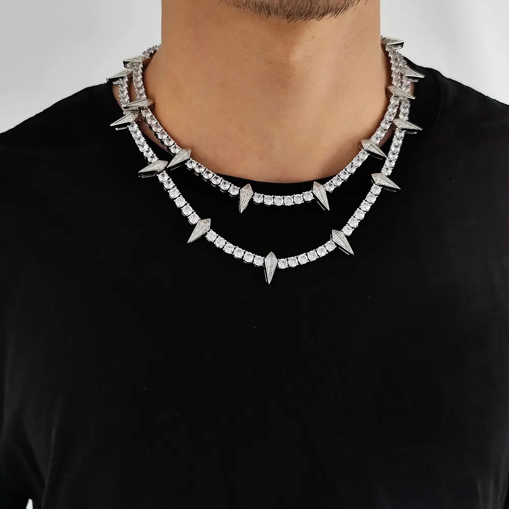 

Black Panther 5mm Tennis Chain Iced Out Zircon Necklace Hip Hop Rapper Rock Jewelry For Men