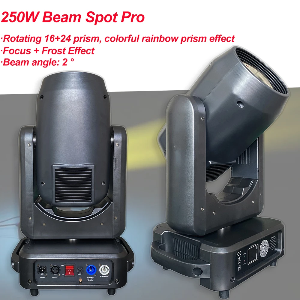 DJ Party Lighting 250W Beam Spot Pro Moving Head High Bright Mobile Heads Beam Effect For Home Disco Bar Stage Wedding Show