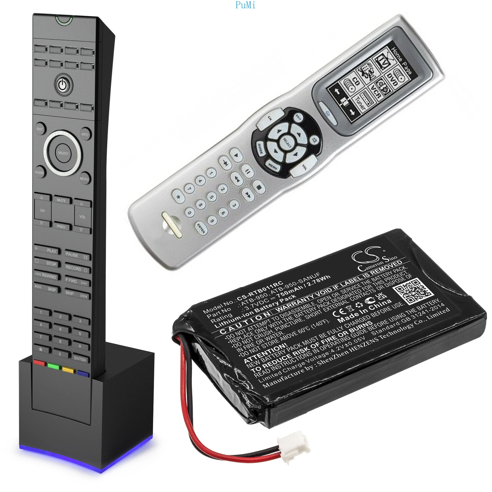 

Сменный аккумулятор CameronSino для RTI T1, T1B, T2, T2+, TheaterTouch 40- 210154 -17, АТБ-950, АТБ-950-САУФ