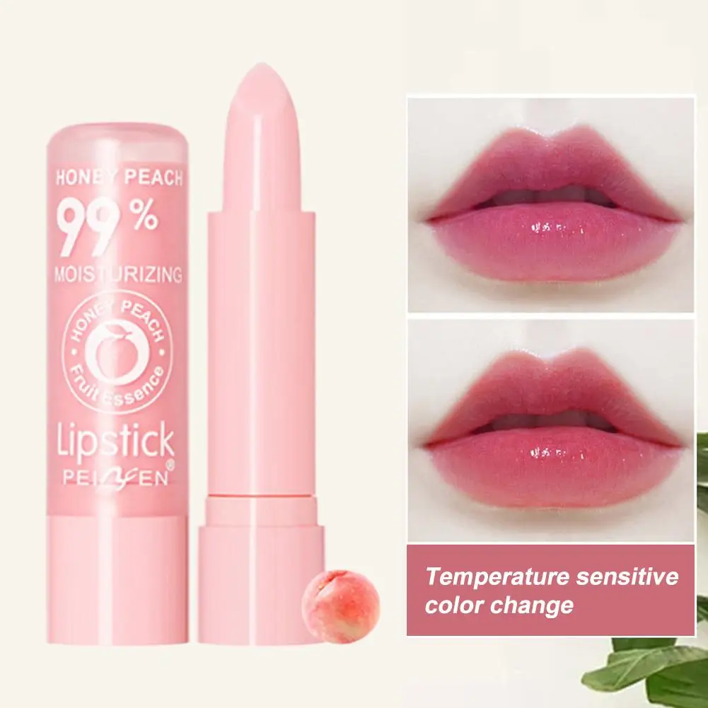 Baume à lèvres teinté hydratant à la fraise et à la pêche, infusé aux huiles de fruits naturels