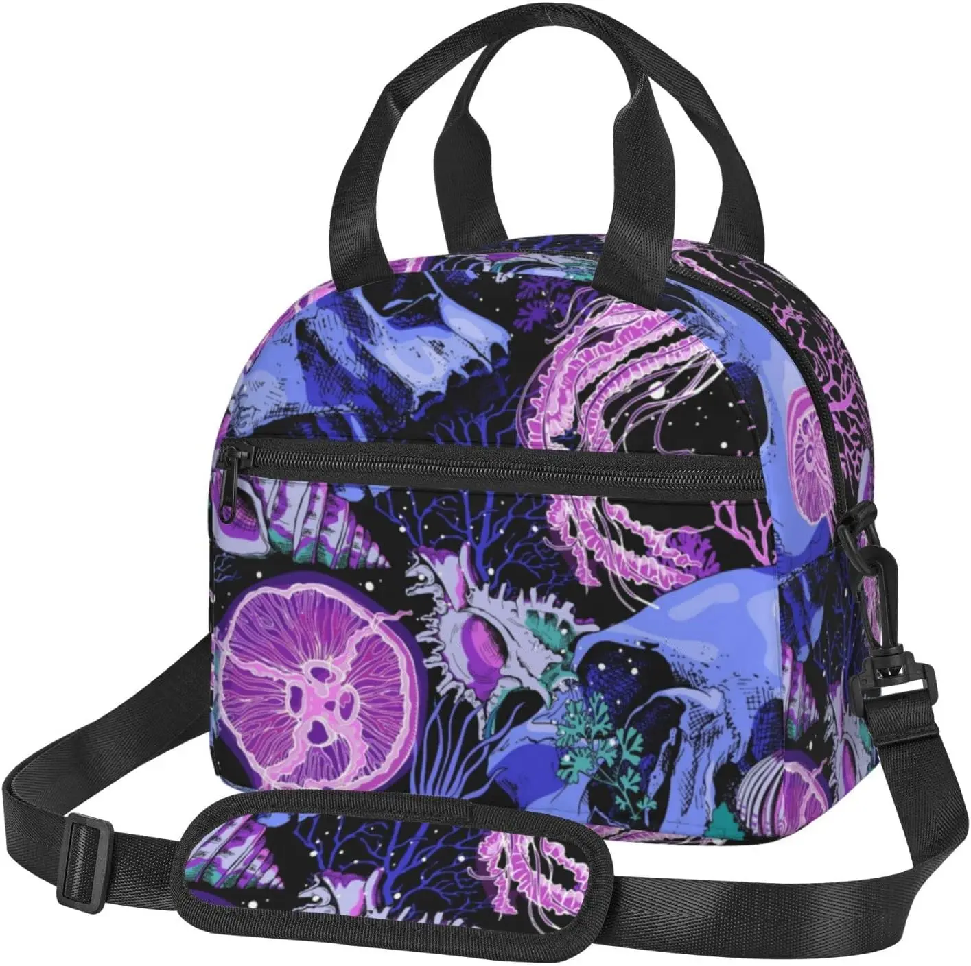 

Magic Skull Insulated Lunch Bag with Straps, Lunch Box for Women and Men, Waterproof Tote Bag for Office Travel