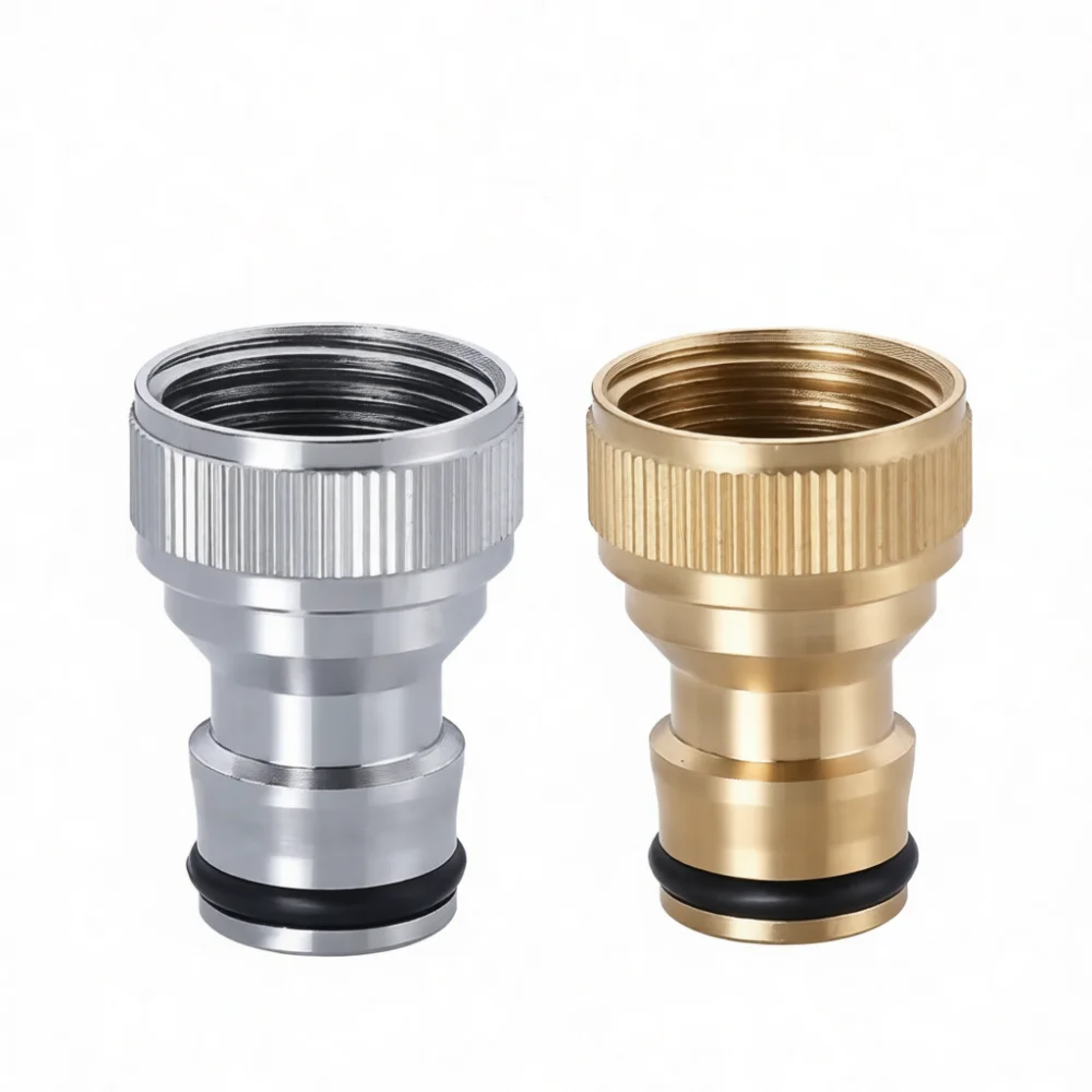 Washing Machine Faucet Connector Automatic Shut Off Valve Anti Leak Hose Adapter Copper Plated Plumbing Pipe Hardware