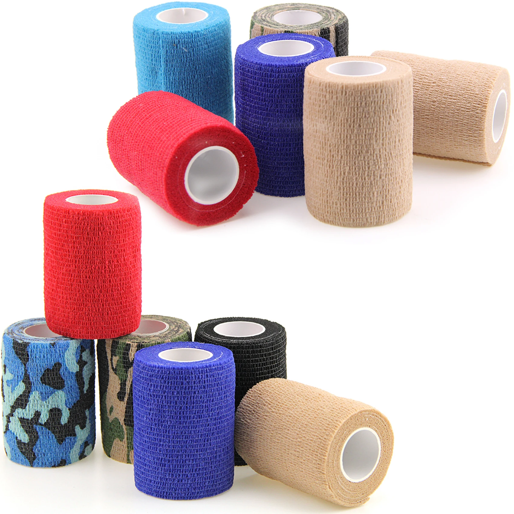 7.5cm Self Adherent Wrap Sports Tape Adhesive Flexible Breathable First Aid Gauze Ideal 15 Rolls