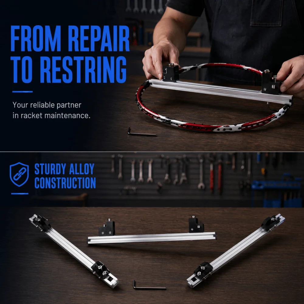 2pcs Screw-Fastened Badminton Stringing Aid Adjustable Design Frame Fixing Threading Tool Frame Threading Repair Auxiliary