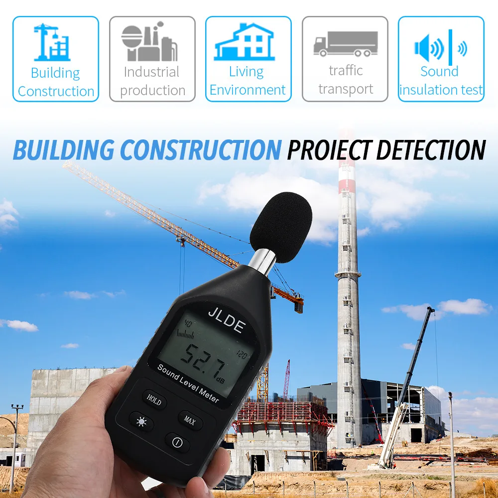 New JD-105 decibel Noise Measuring Instrument 30-130dB Handheld digital noise meter Environmental detection Small precision