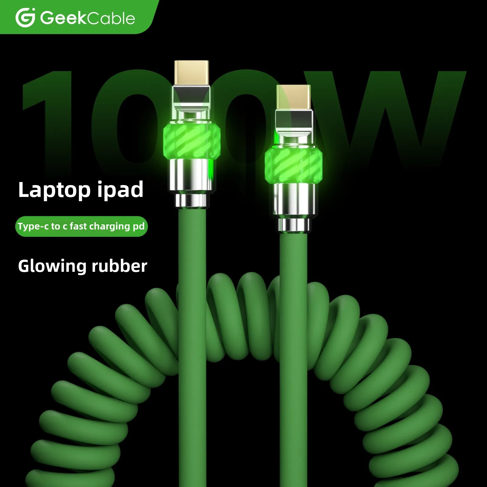 GeekCabl is suitable for Android phones, Macbooks, laptops, iPads, etc. Charging cable 5A fast charging 100W chip Type-C to C