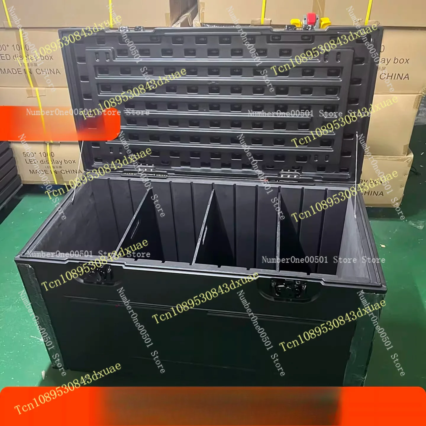 Flight Case with Dividers Waterproof Storage Transport Case Stall Outdoor Trade Show Box Multi Function Plastic Case
