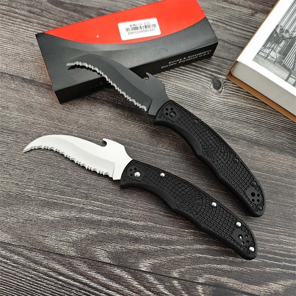 

New c12s pocket tactical knife folding stainless steel nylon fiber military outdoor tool