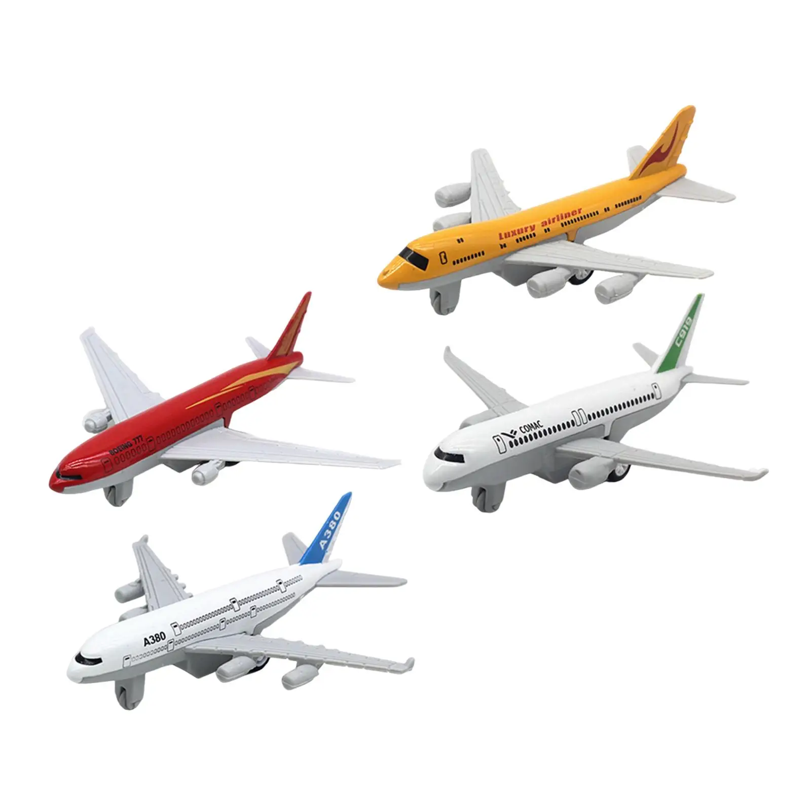 2x Flugzeugmodell mit Rückzugsfunktion, simuliertes Spielzeugflugzeug, Kinderspielzeug, Flugzeugjunge, Spielzeug für Dekor, Büro, Souvenirs, Regale, Geschenk
