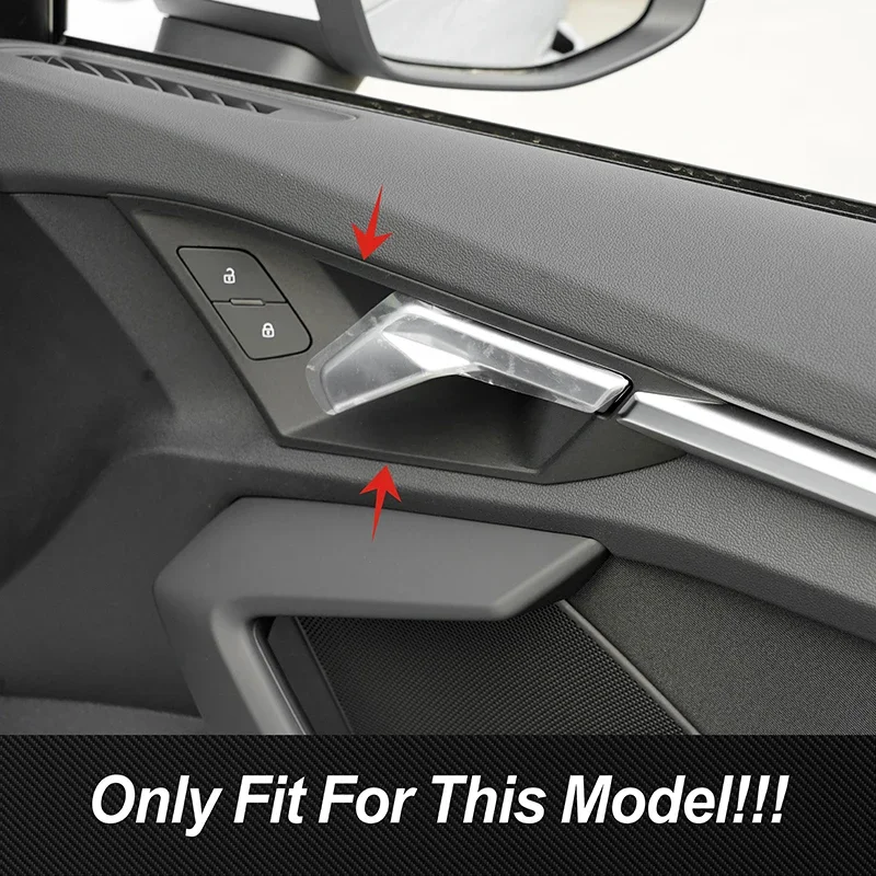 Carbon Fiber Texture Car Inner Door Handle Bowl Cover Frame Decoration Trim For Audi A3 8Y 2021-2022 Interior Doorkonb Accessory