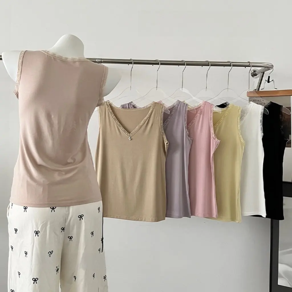 

Women's Modal Camisole Sleeveless V-Neck Top Thin Slim Fit Spring Summer Wear New