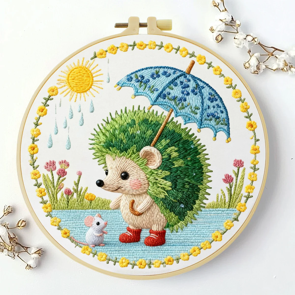 1 Stück 20X20CM/15X15CM 7,87/6,3 Zoll Dachs-Stickerei-Starter-Kit DIY-Kit DIY-Stickerei-Set Handarbeiten Nähkunst Malerei – Detail 2