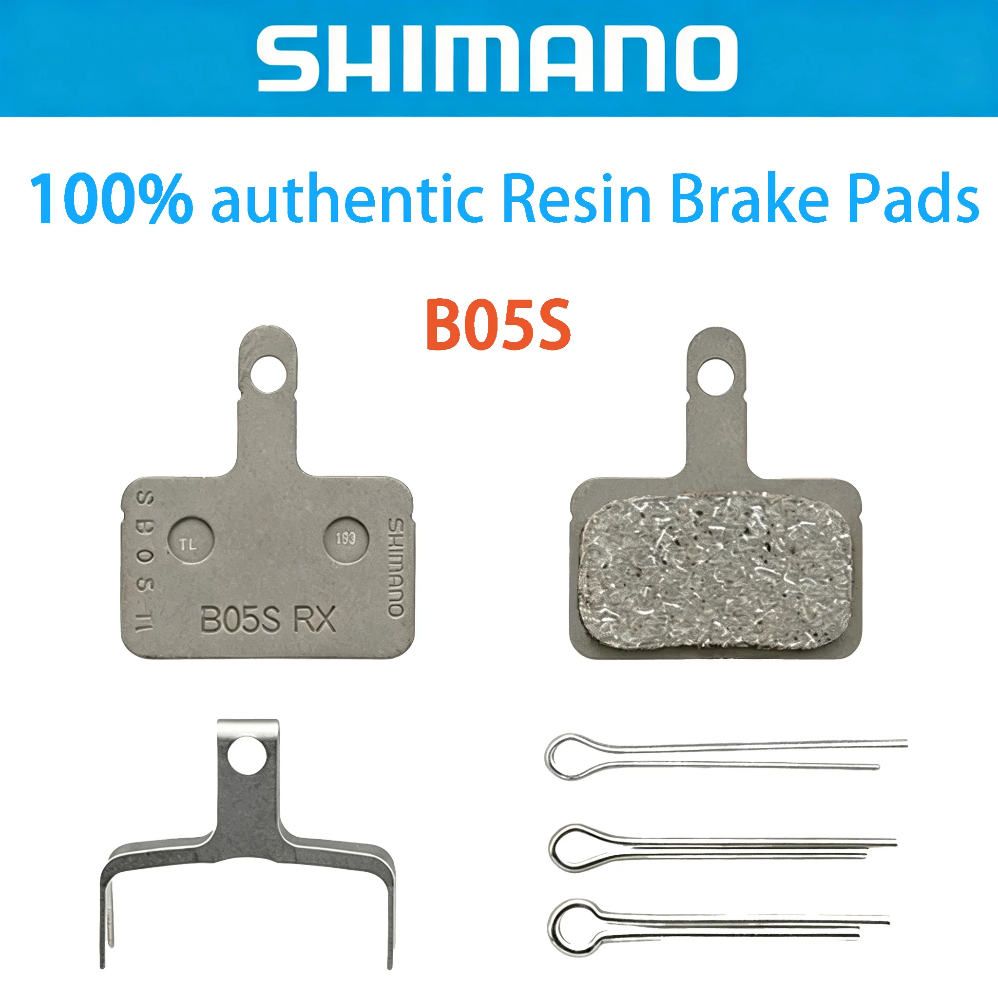 Pastilhas de Freio de Resina Shimano B05S-RX Originais, Acompanha Molas e Pinos, Compatíveis com Modelos da Série BR como M4050, M395, M525
