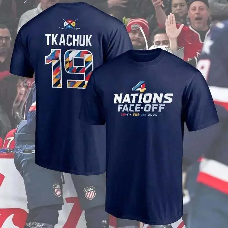 HOT NEW Matthew 19 Tkachuk USA Team Name Number Player T Shirt S 5XL