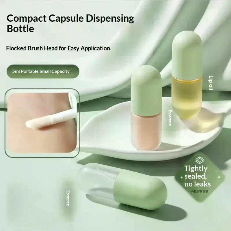 4/6Pcs 5ml Empty Refillable Bottles Liquid Foundation With Wand Brush Refillable Travel Empty Bottle Mini Cosmetics Tools