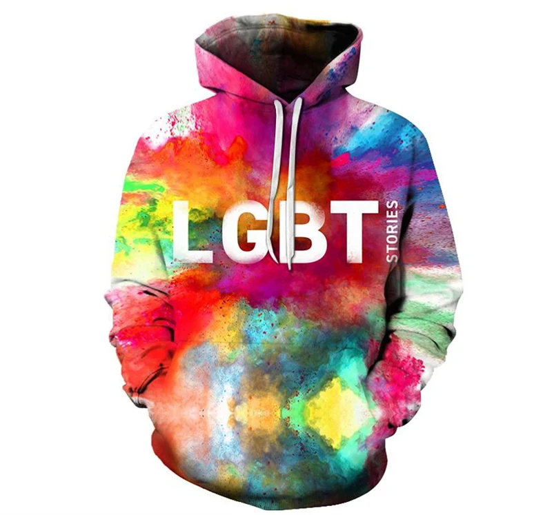 Lgbt Rainbow Hoodie Unisex 3d Printed Sweatshirts Popular Cool Pullover Long Sleeve Streetwear Fashion Gay Lesbian Clothing Tops