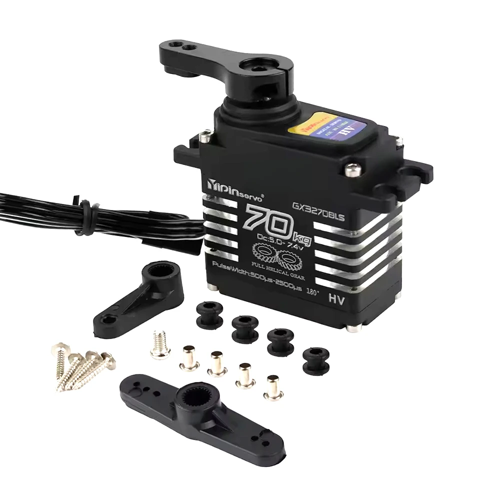 1/2PCS 70KG Large Torque Brushless Motor Digital Servo 8.4V Magnetic Induct Servos IP68 Steel Helical Gear For 1/8 1/10 RC Car