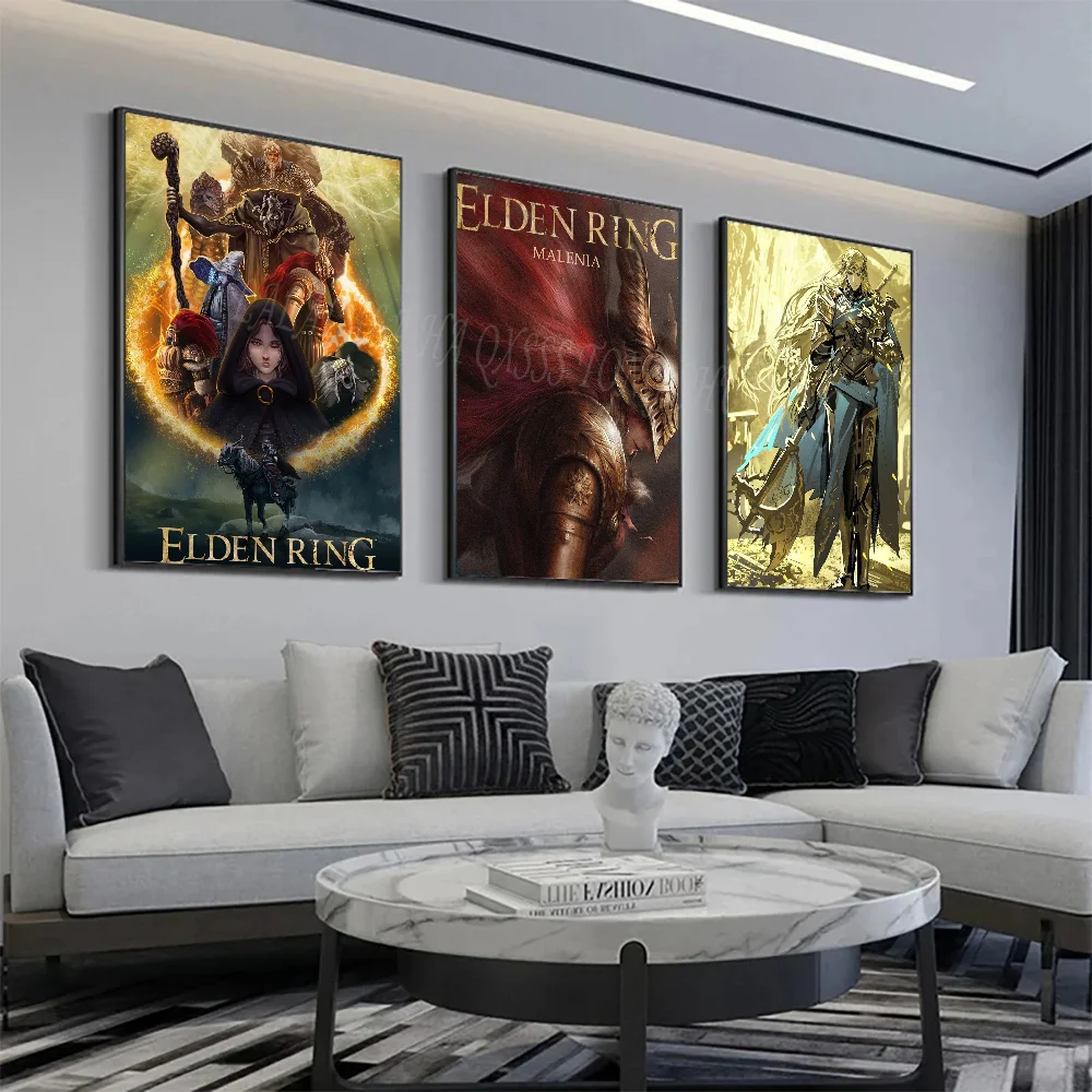 Classic Game E-elden R-ring Poster Wall Art Home Decor Room Decor Digital Painting Living Room Restaurant Kitchen Art