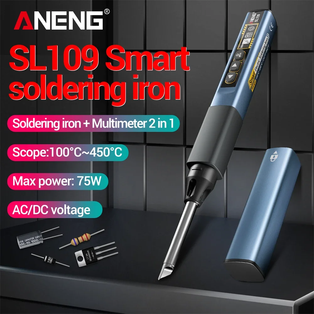 ANENG SL109 Electric Soldering Irons Adjustable Temperature Welding Solder Rework Station Heat Pen Repair kit,XL830L Multimeter