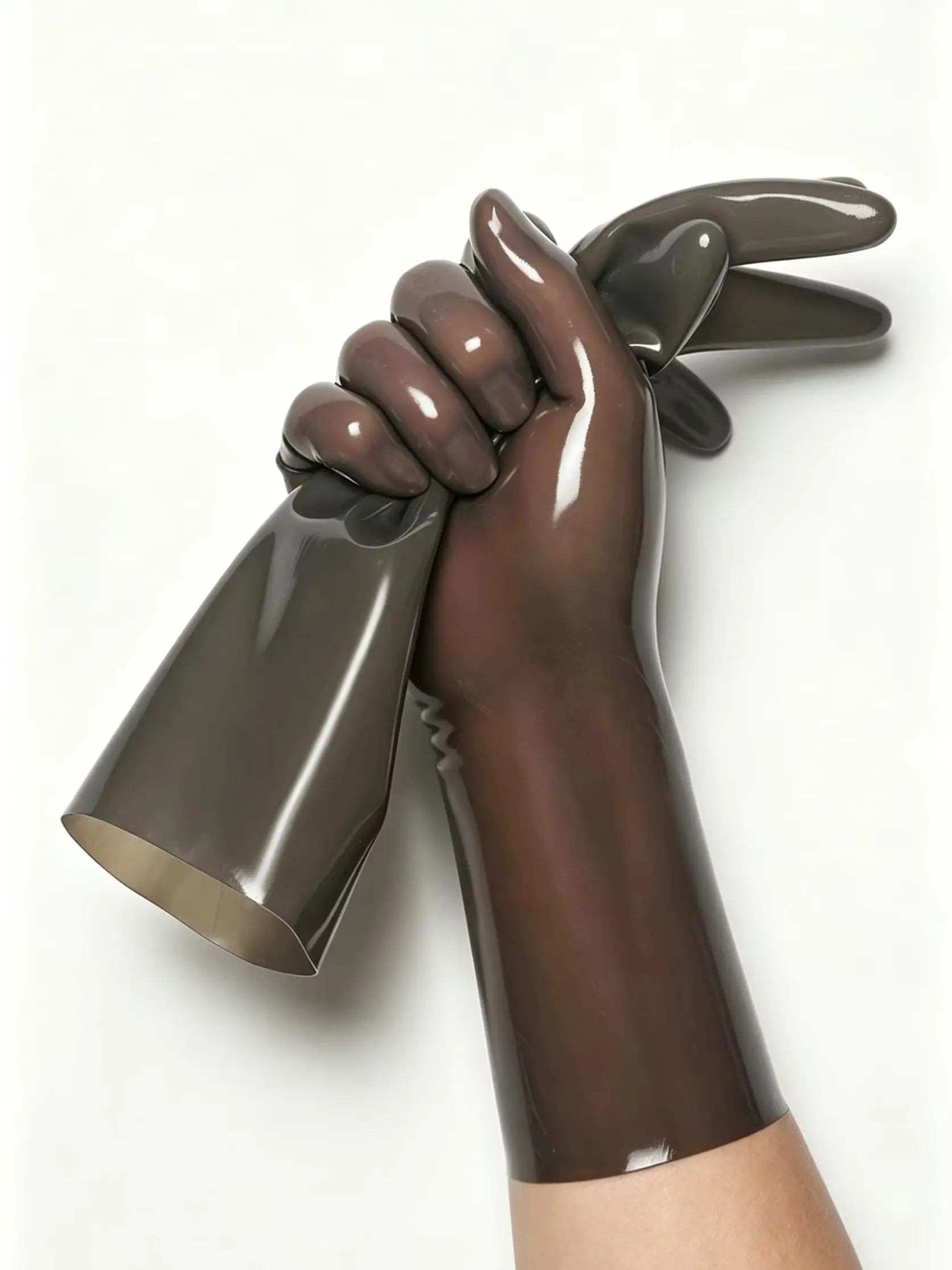 Guantes cortos de goma negros ahumados, guantes elásticos de látex para cosplay de moda