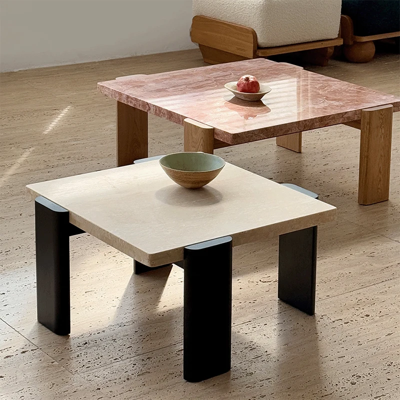 xc-Living Room Household Coffee Table Square High-end Small-sized Apartment Marble Top Simple Design Coffee Table*