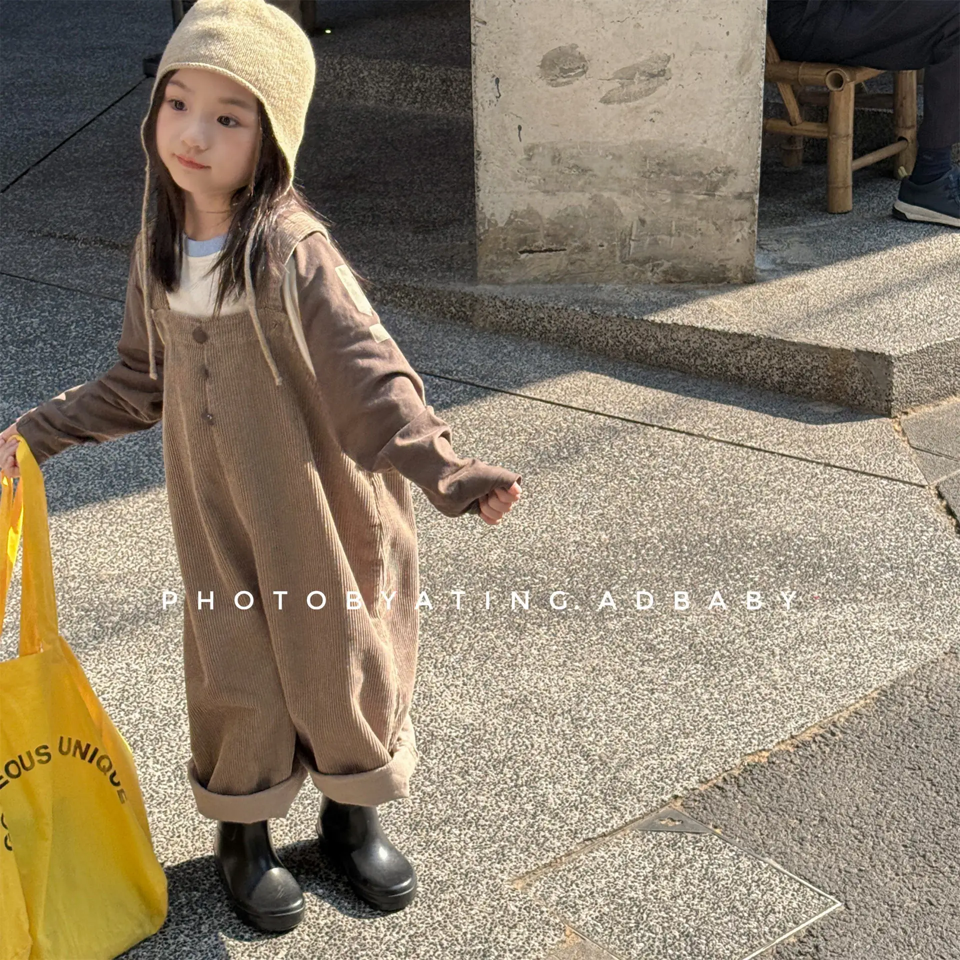 

Children Jumpsuit 2025 Autumn Korean Baby Girls Overalls Wide-leg Pants 1-6 Years Boy's Suspenders Pants
