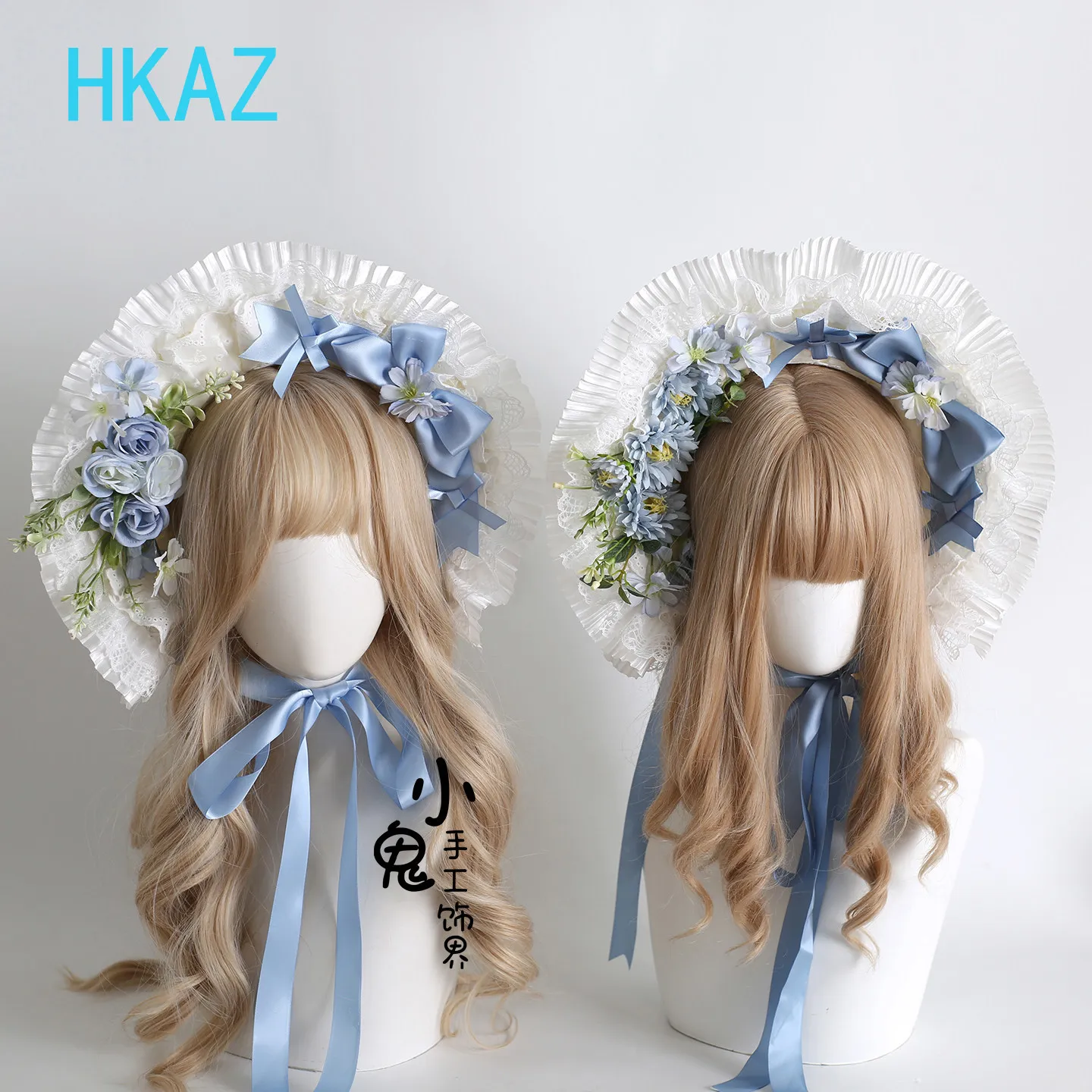 Spring and Summer New Caps for Women Original Flower Lace Bow Straw Hat Japanese Style Lolita Versatile Fashion Strap Hats