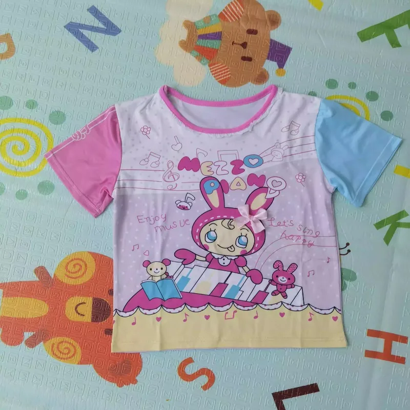 

Короткий топ с японским милым мультяшным принтом, в стиле гранж Харадзюку, контрастных цветов, Женская эстетичная тонкая футболка Y2k, винтажная фея