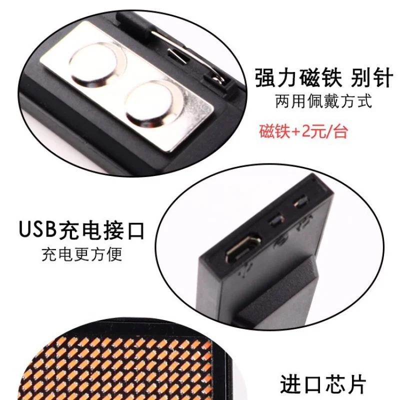 Customized LED Name Display Screen Business Card Screen Employee ID Badge Light-up Scrolling Text Pink Drinking and Driv