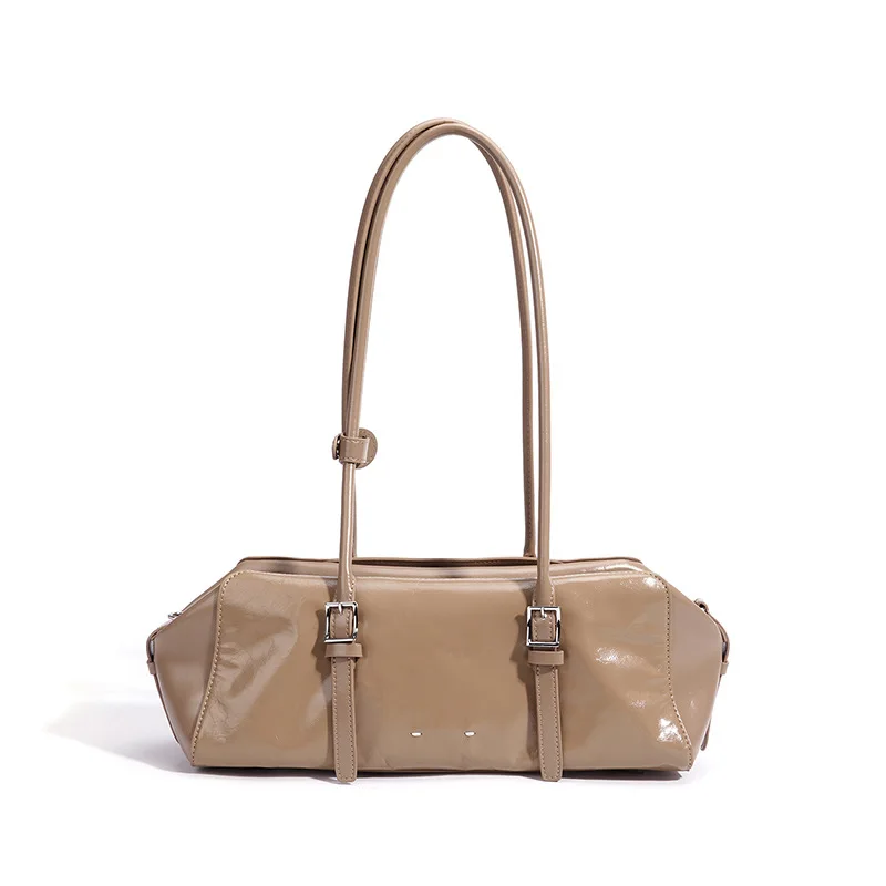 Mendy Women's Bag Real Leather Underarm Pillow Handbag Fashion Motorcycle Shoulder Bags Vintage Large Capacity Tote Bag  Vintage