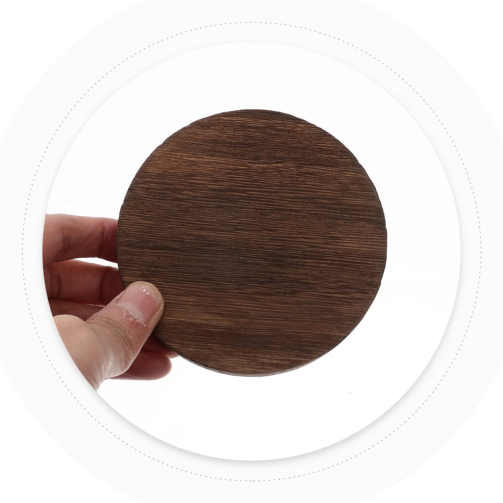 

5 Pcs Solid Wood Carbonized Base Round Slices Cutouts Craft Circles Unfinished Rustic Wooden Plate Small