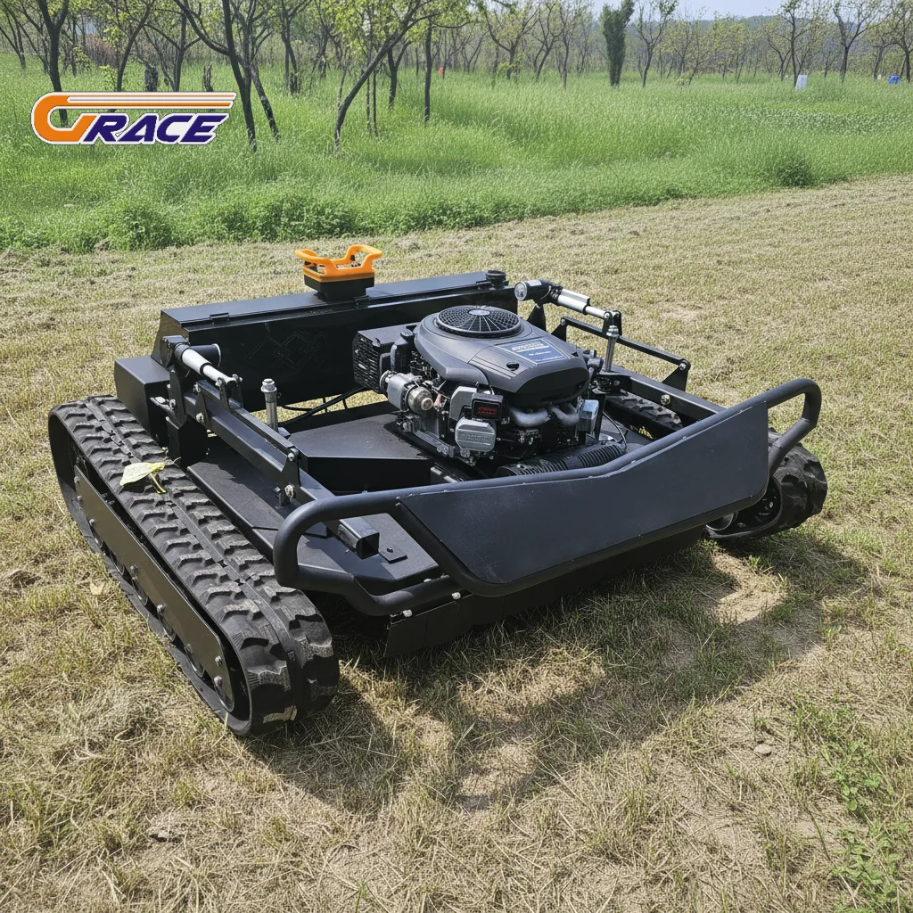 

Customize Remote Control Lawn Mower 90cm Cutting Width EPA Gas Powered Crawler Grass Cutter Fast Shipping