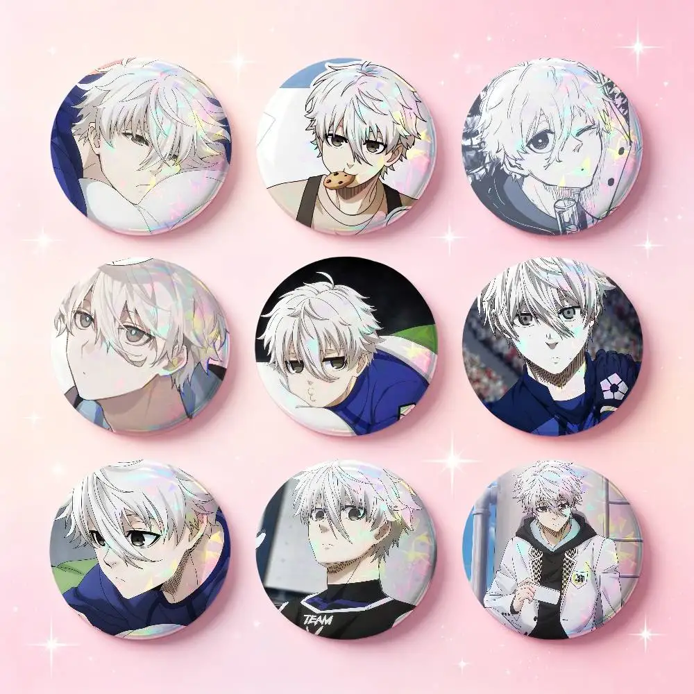 Cartoon Figure Seishiro Nagi Badges Button Round Creative Pin Brooch Badge Bag Decor Accessories Fans Collect Friends Gifts