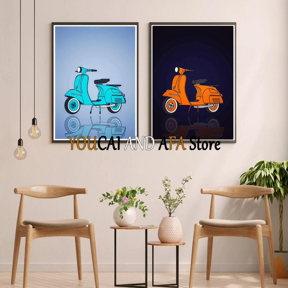 Cars Minimalist Wall Decor Pedal Motorcycle Car Aesthetic Prints Canvas Printing Poster Home Wall Art Decor Cartoon Car Decor