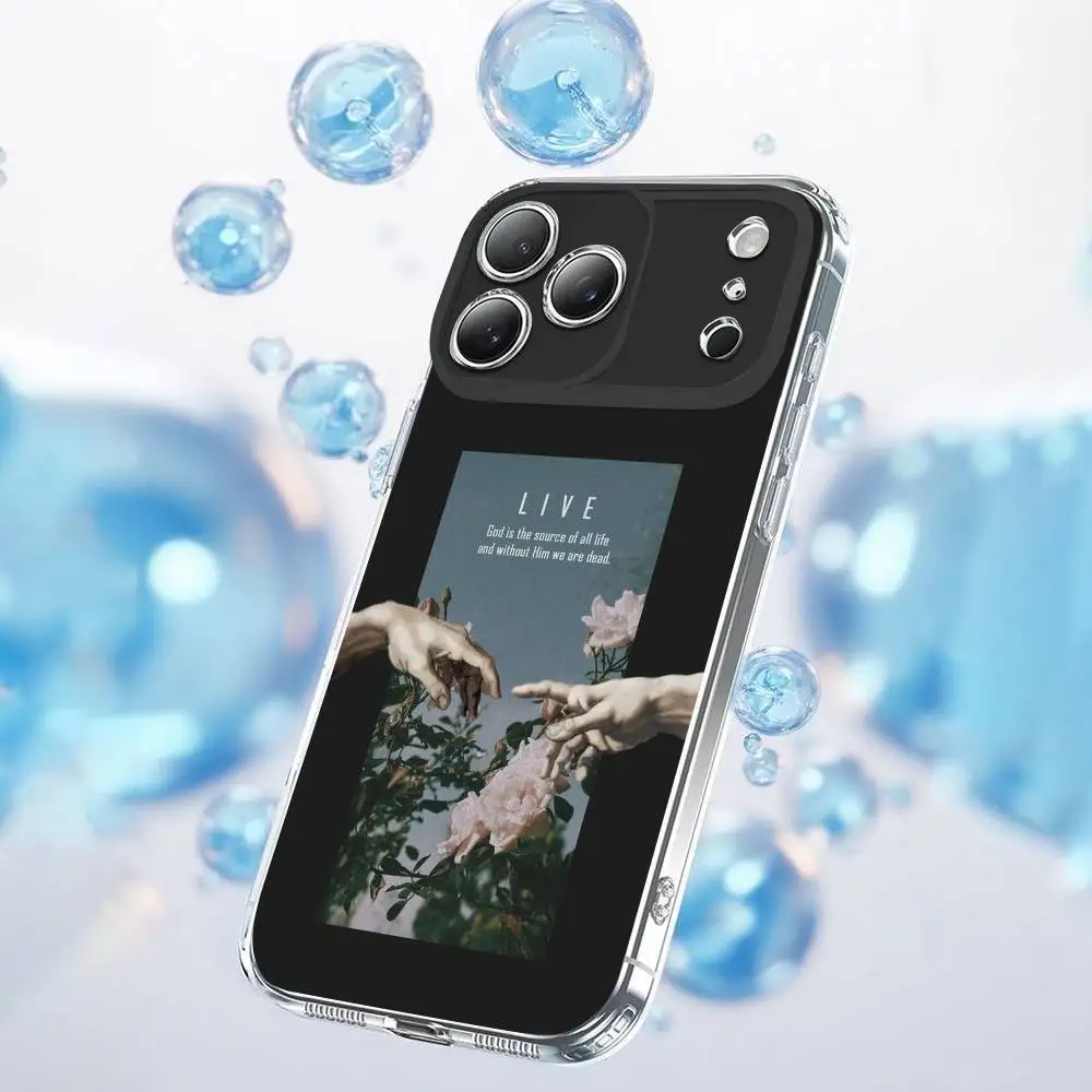 The Creation of Adam Michelangelo Phone Case For iPhone 17,16,15,14,13,12,11,Plus,Pro,Max,Plus,E,Air,Mini Transparent Cover