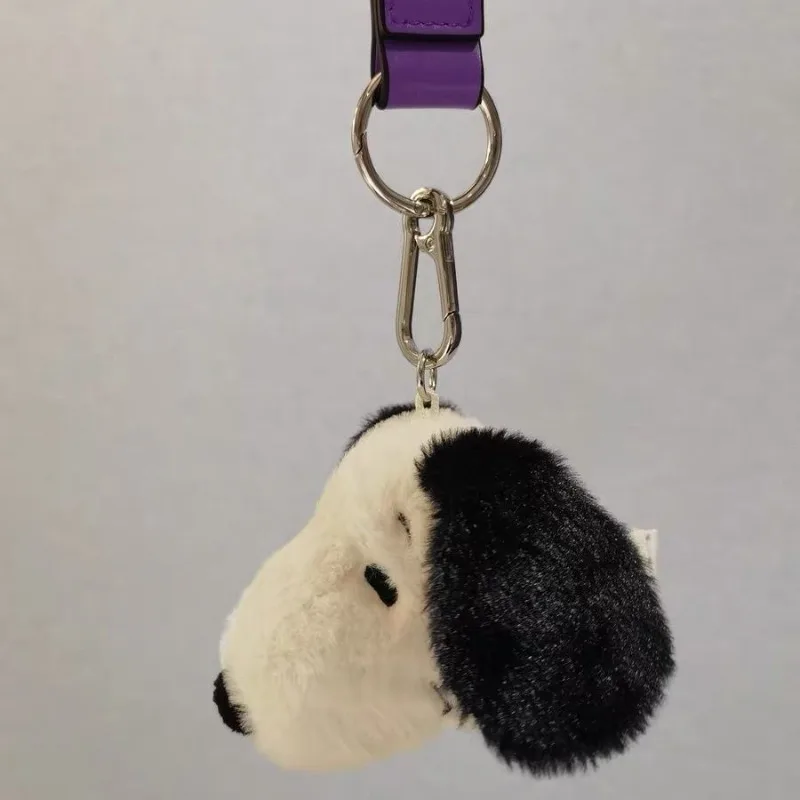 Nowy hit Miniso: Piesek Snoopy z włosami ​ ​ Breloczek z głową, zawieszka Kawaii Snoopy, zawieszka do torby na ramię, prezent urodzinowy dla przyjaciół