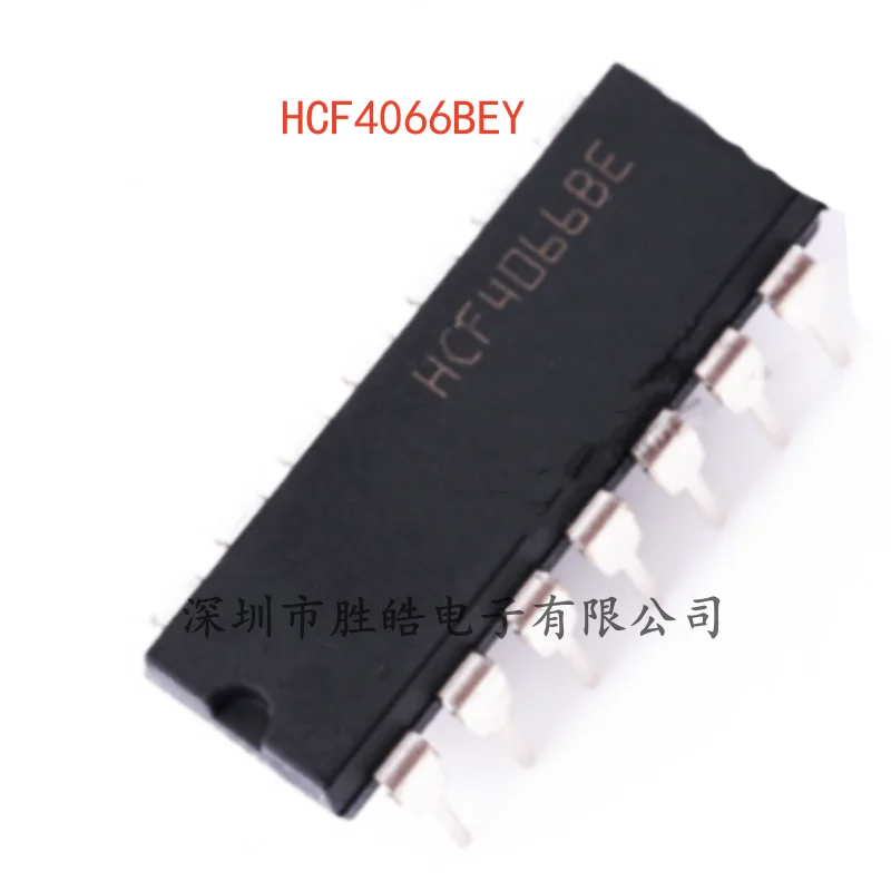 (10PCS)  NEW  HCF4066BEY   HCF4066    Two-Way Switch   Logic Chip    Straight In   DIP-14  HCF4066BEY  Integrated Circuit