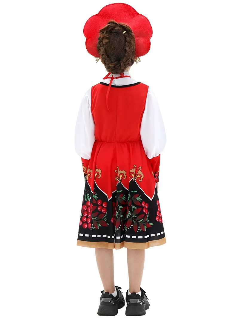 New Russian Folk Style Girl Princess Dress Children's Halloween National Costume Stage Cos Special Style Performance Set