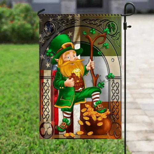 Happy Saint Patrick’s Day Irish American Flag Garden Flag - House Flag