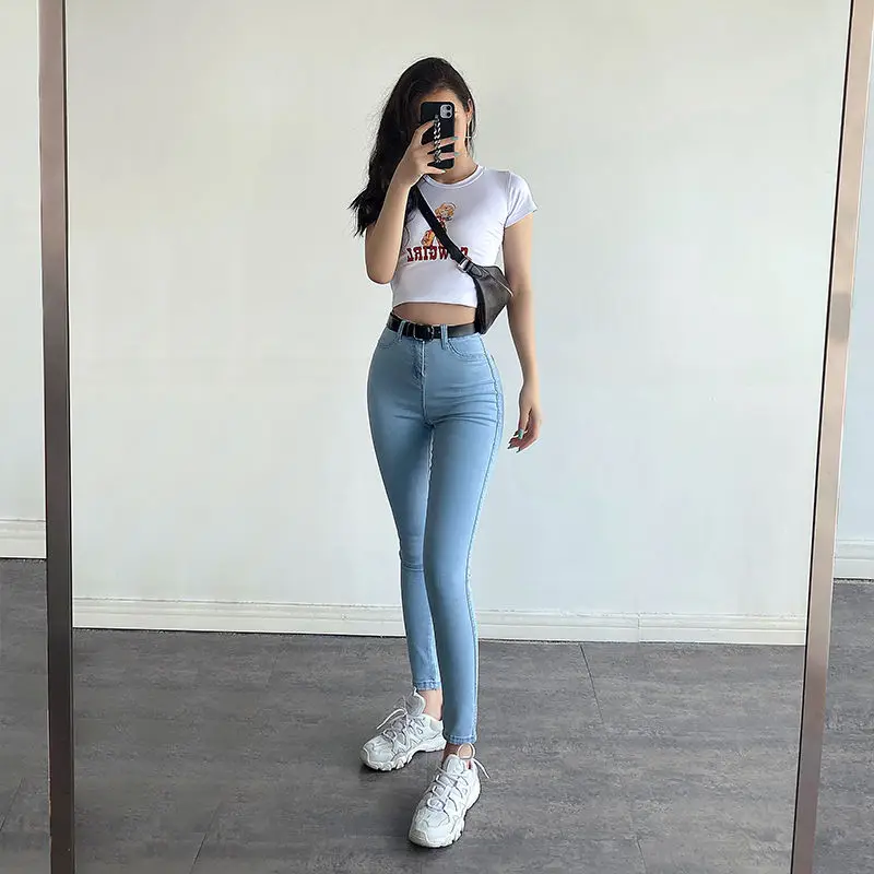 Hot Sexy Woman Tights Push Up Summer Women\'s Jeans 2024 Trend High Waist Pants Aesthetic Fashion Streetwear джинсы для девочек