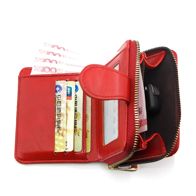 Portafoglio in pelle da donna per carta di credito portamonete femminile pochette moda cerniera portafoglio piccolo portafogli donna Cartera Mujer