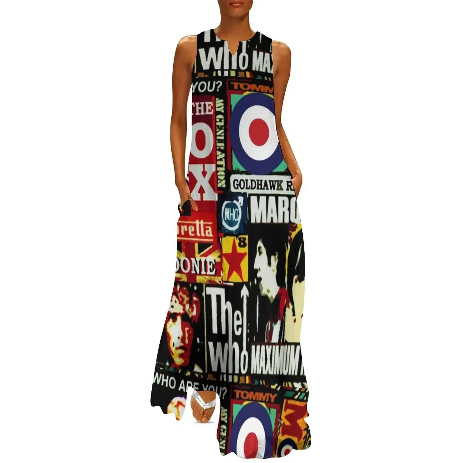 

Modrophenia Mod Music Sixties Collage, Long Dress festival outfit women fairy dress Party dresses for women Dress
