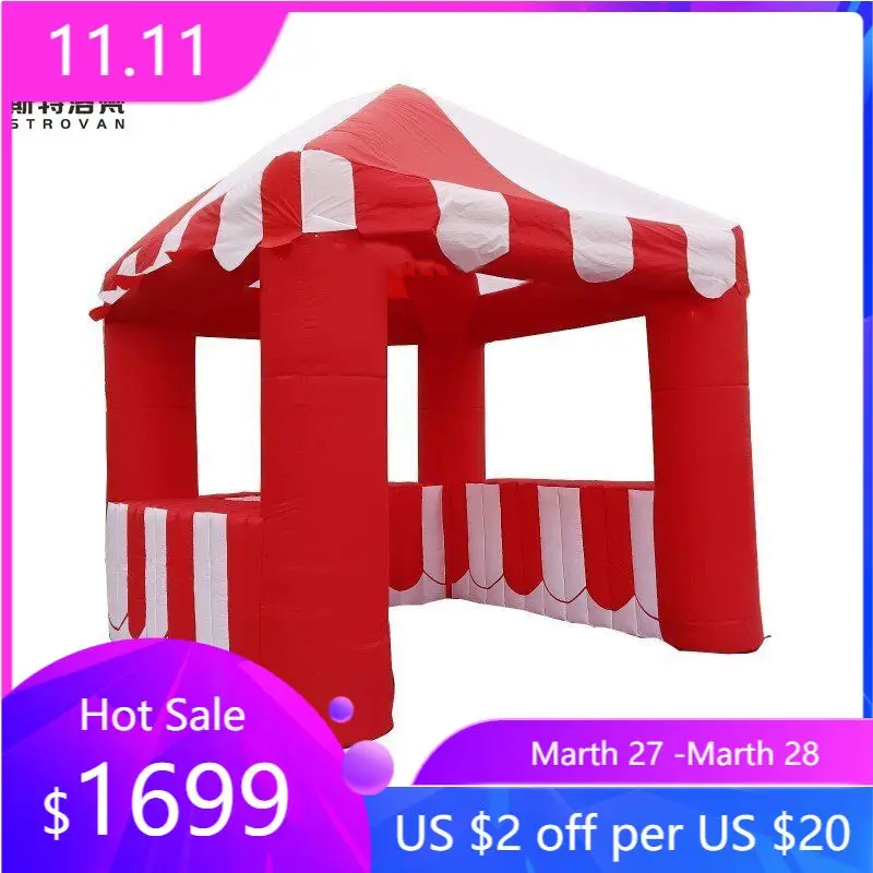 

STLF Children's Day Carnival Treat Inflatable Advertising Booth Two-Stall Concession Stand for Party for Cotton Candy Cold Drink