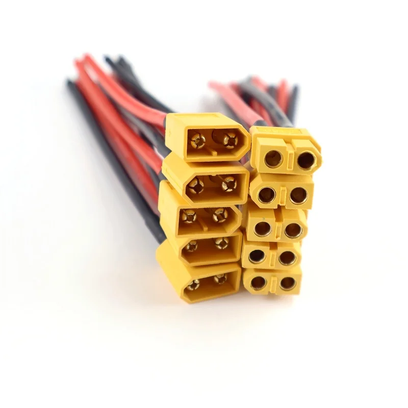 7 Stück XT60 Buchse/Stecker Batterieanschluss 14AWG 10cm mit Silikonflexkabel RC Lithium-Batterie Motorteile DIY – Detail 3