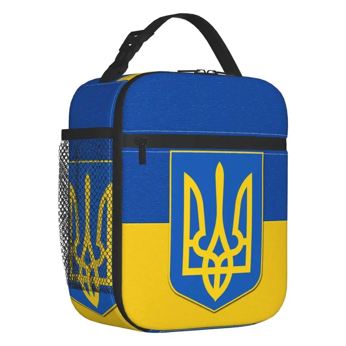 Flag Of Ukraine And Coat Of Arms Of Ukraine Thermal Insulated Lunch Bag Ukrainian Patriotic Lunch Container for Outdoor Food Box