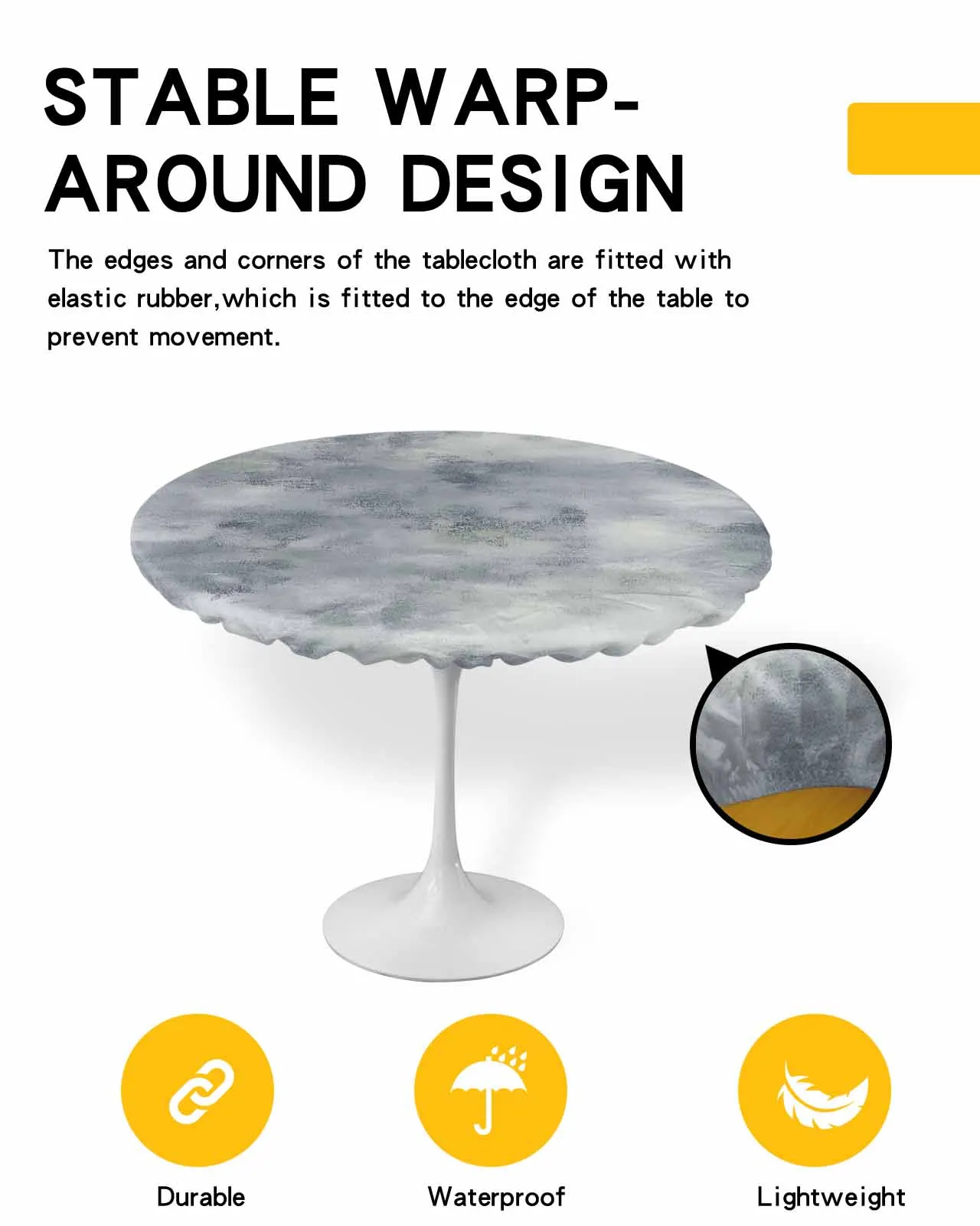 Impressionism Retro Fading Round Elastic Edged Table Cover Protector Cloth Waterproof Rectangle Fitted Tablecloth