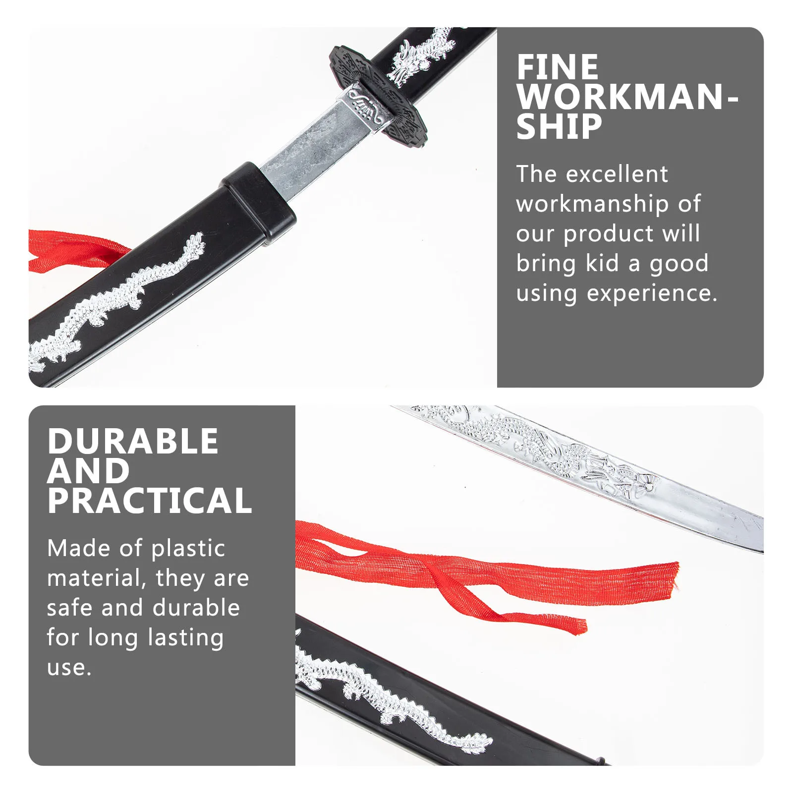 2 قطعة من البلاستيك المحاكاة الإبداعية للأطفال تأثيري الدعائم رائعة اليابانية السيف للعب الأطفال متعة #4