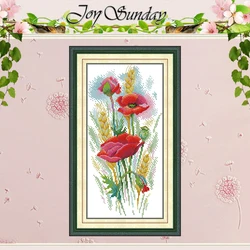 Poppy Charm Patterns Counted Cross Stitch Set DIY 11CT 14CT 16CT Stamped DMC Cross-stitch Kit Embroidery Needlework Home Decor