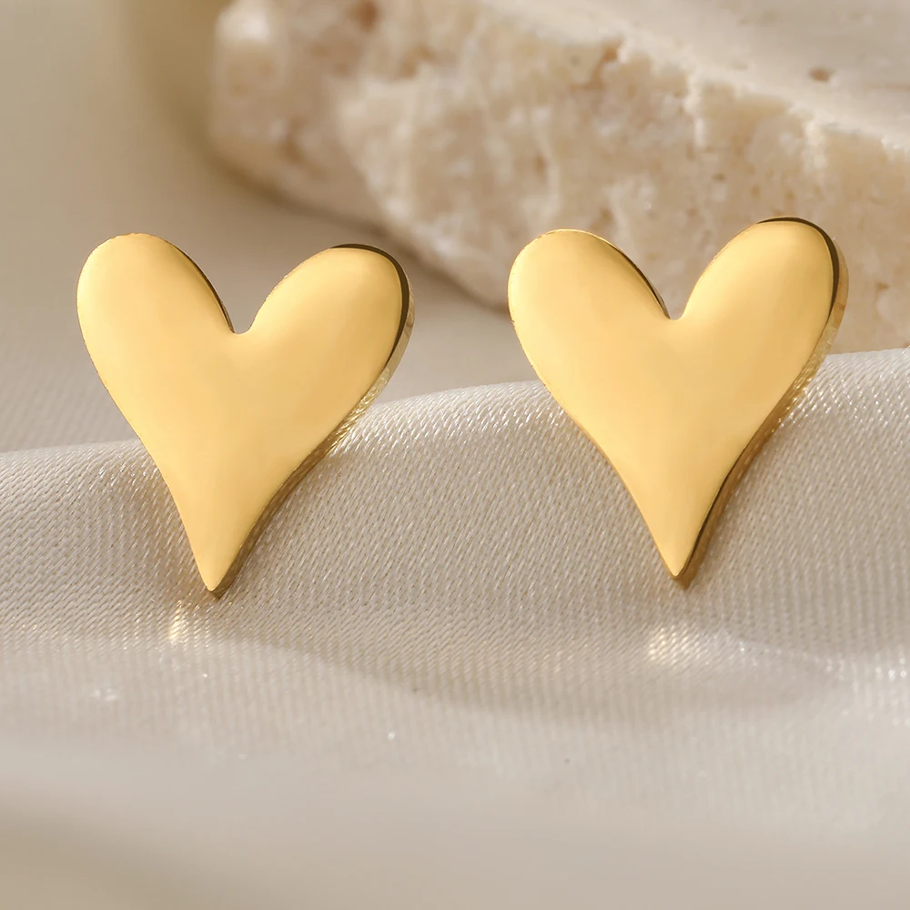 DOTIFI الفولاذ المقاوم للصدأ الرجعية مزاجه الحب الأقراط الإناث الكلاسيكية أزياء بسيطة لا تفقد اللون مجوهرات اكسسوارات #3